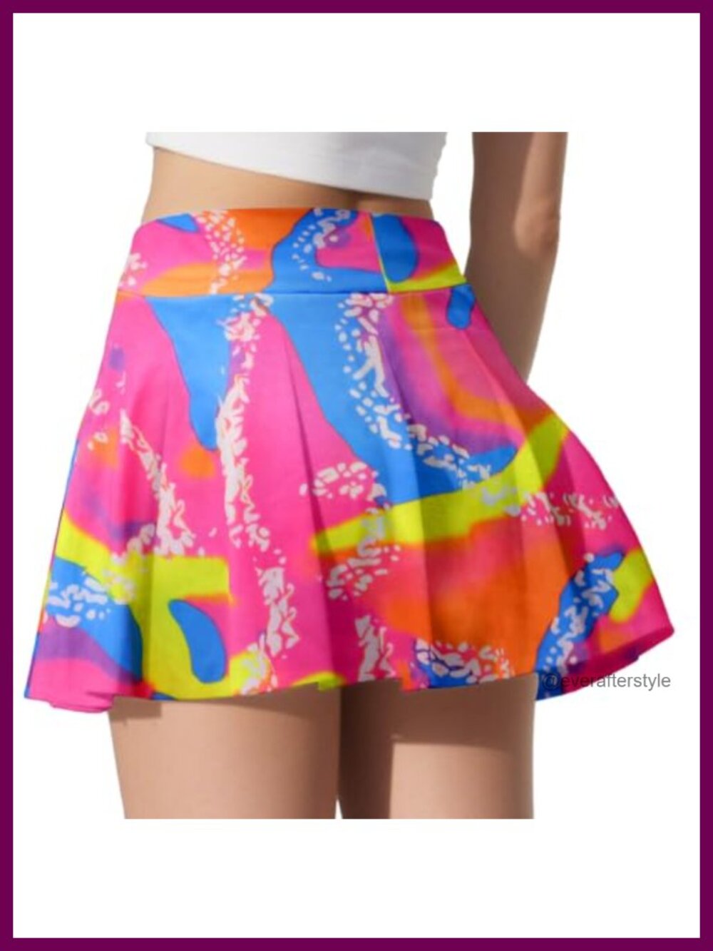 High Waisted Pleated Tennis Skort with Built-in Shorts and Pockets